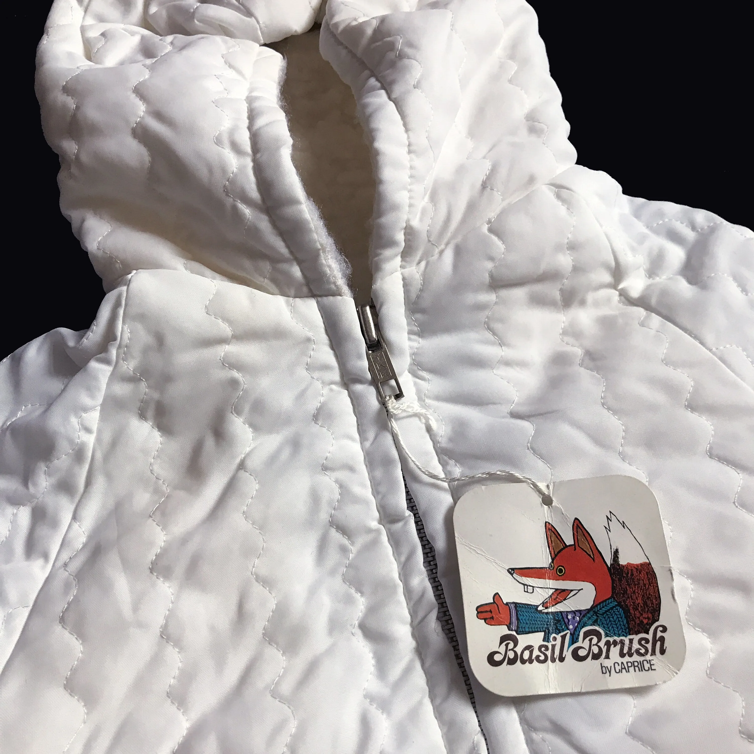 1970's White Padded Hooded Jacket 6-9M