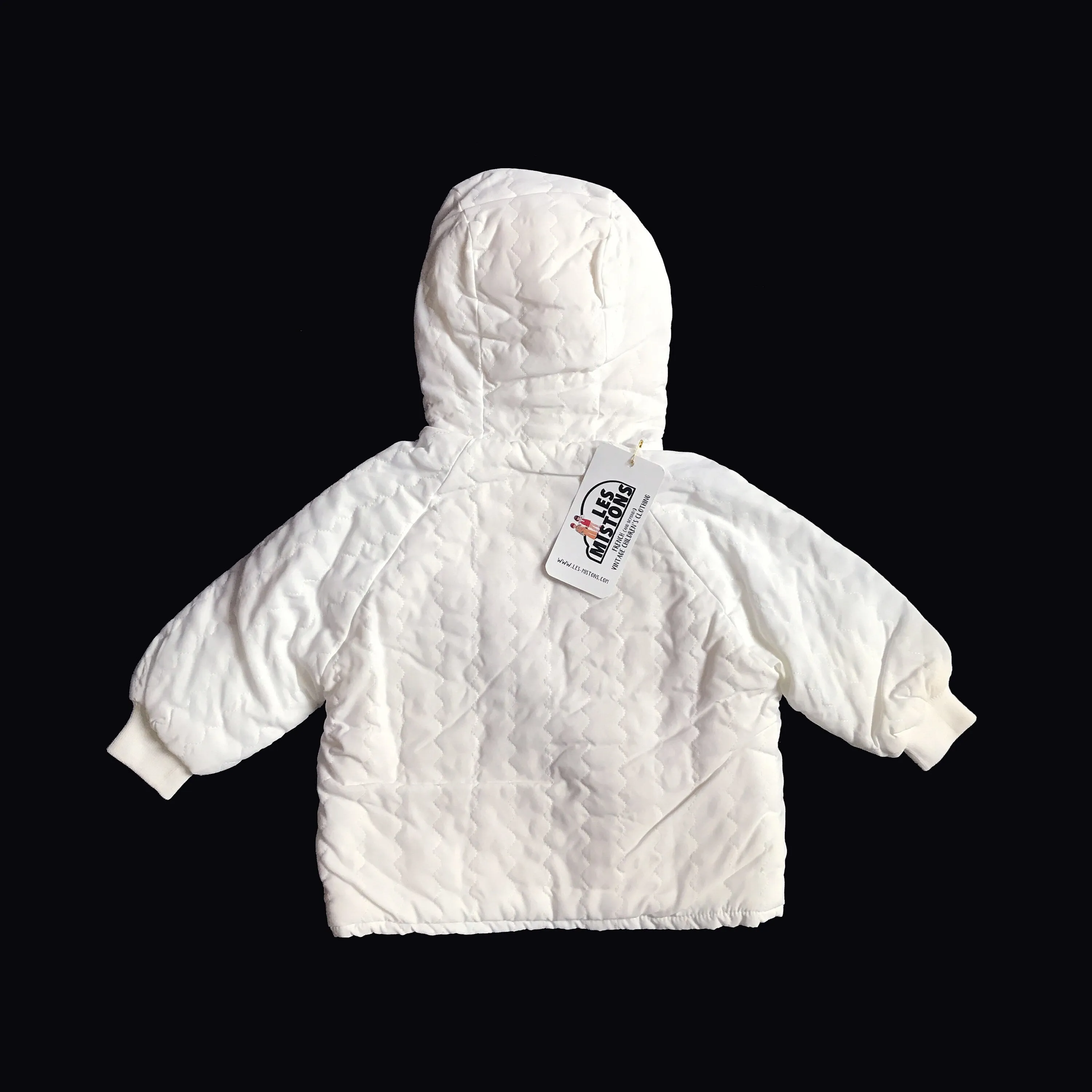 1970's White Padded Hooded Jacket 6-9M