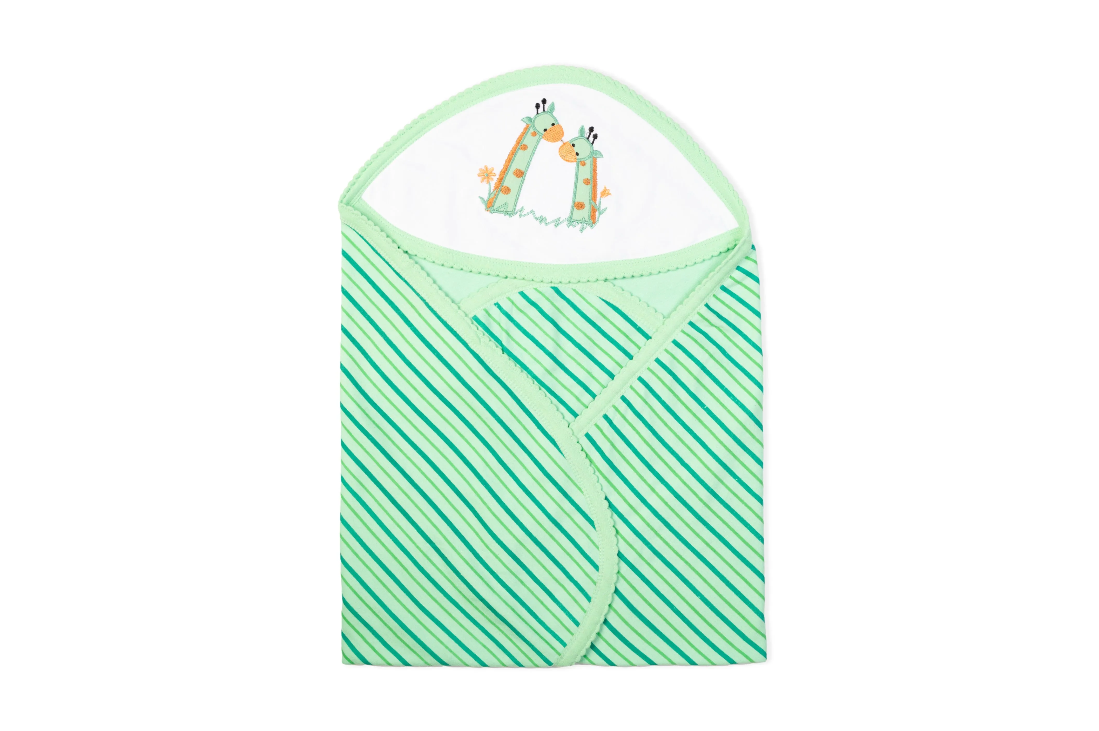 Baby Hooded Towel Interlock Stripes
