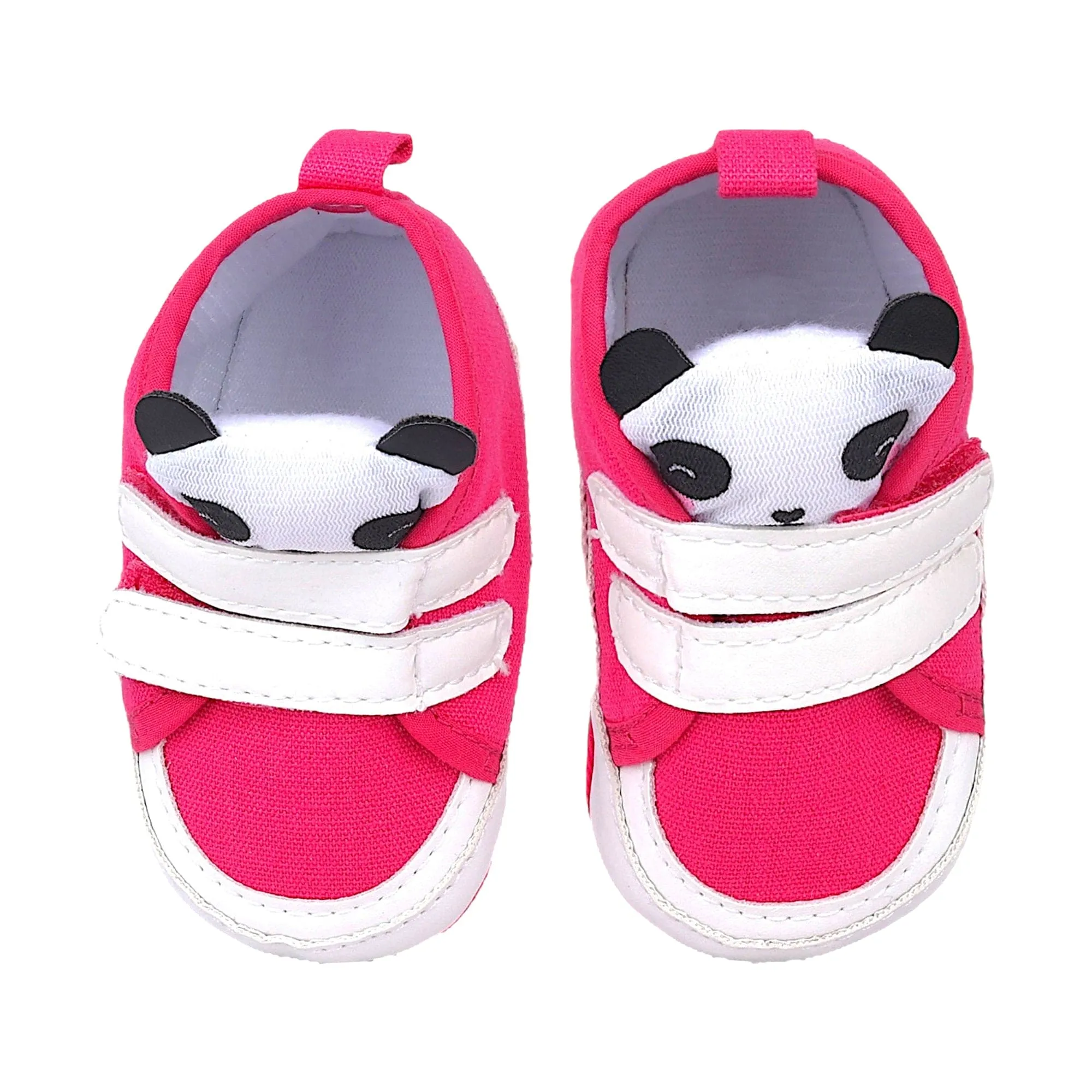 Baby Moo Cute Panda Velcro Anti-Skid Canvas Sneakers - Pink