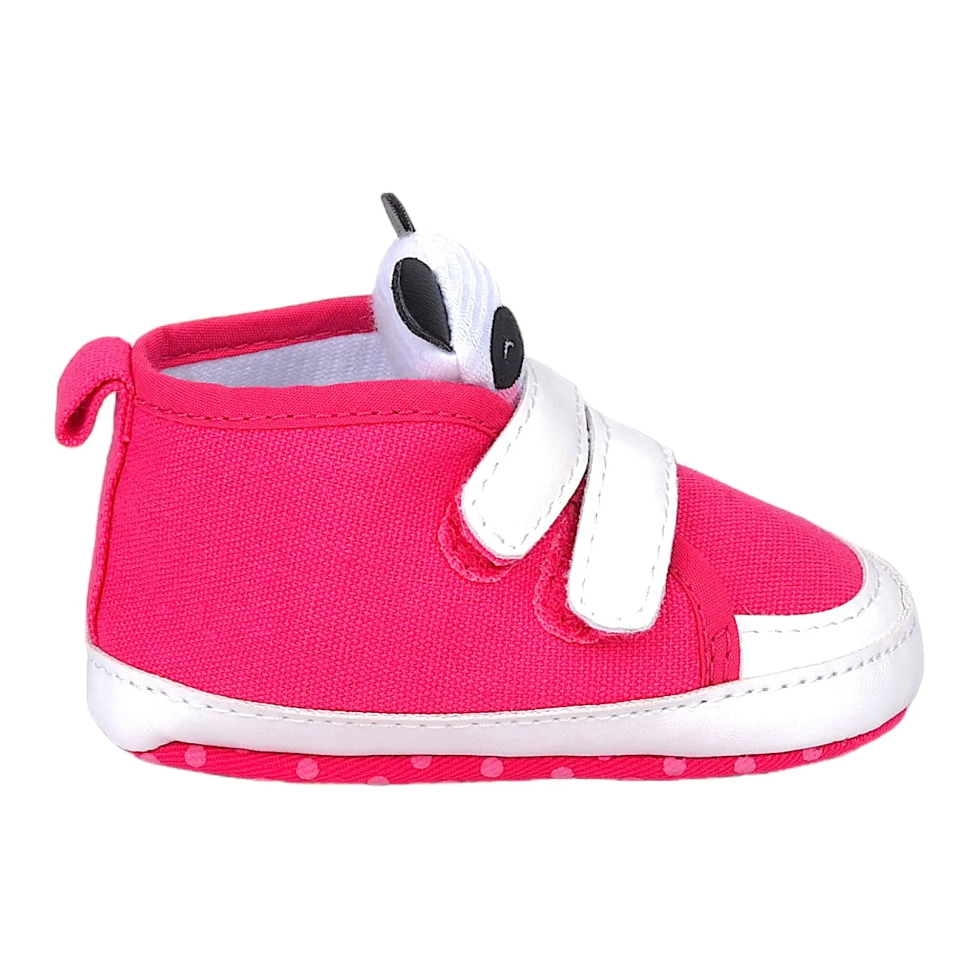 Baby Moo Cute Panda Velcro Anti-Skid Canvas Sneakers - Pink