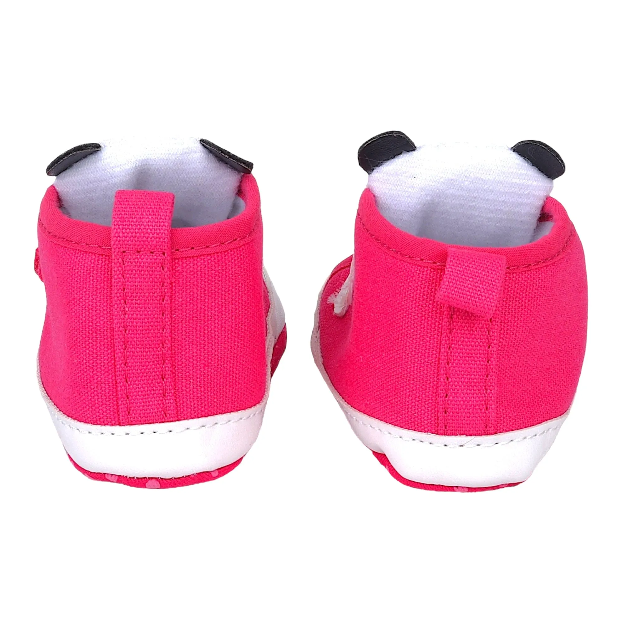 Baby Moo Cute Panda Velcro Anti-Skid Canvas Sneakers - Pink