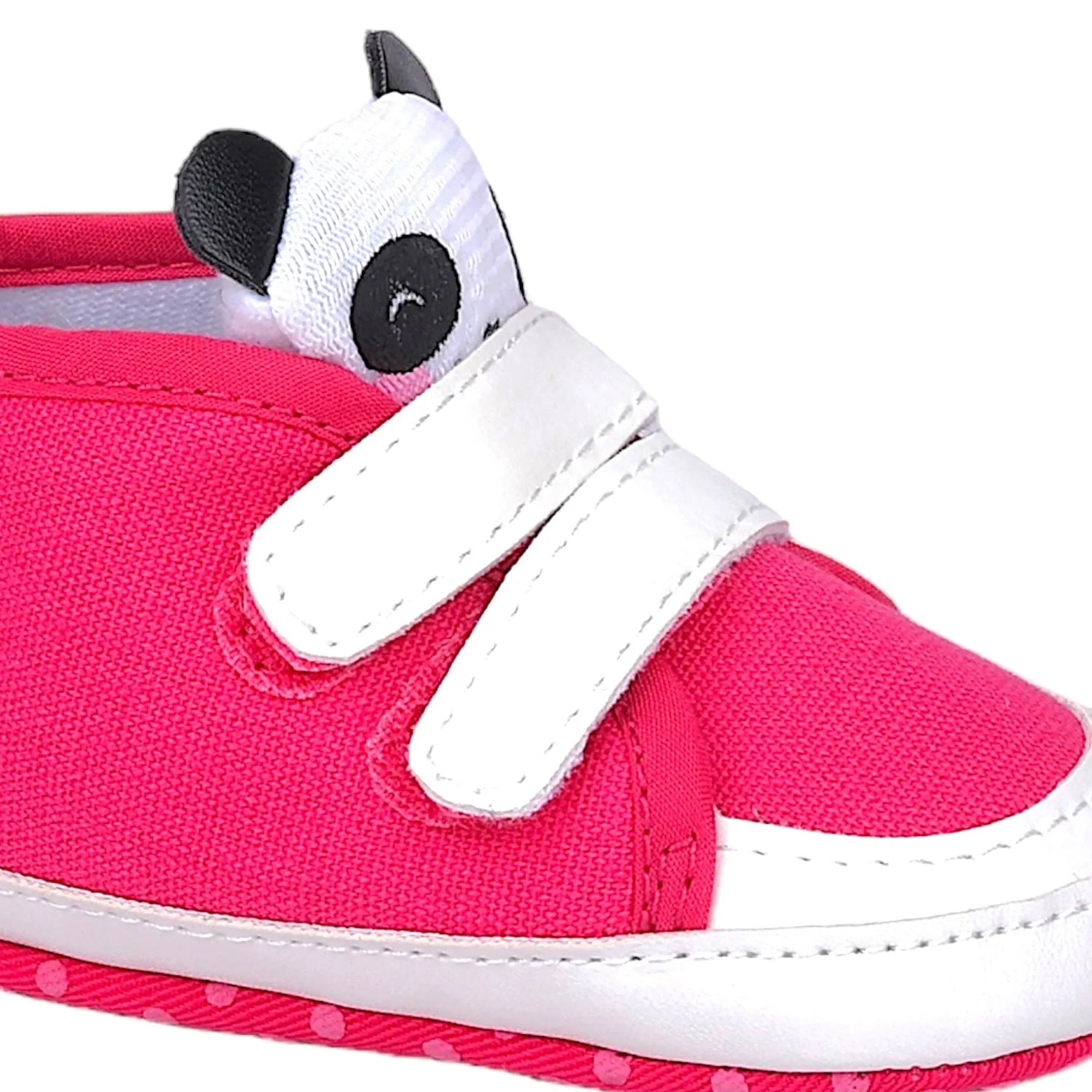 Baby Moo Cute Panda Velcro Anti-Skid Canvas Sneakers - Pink