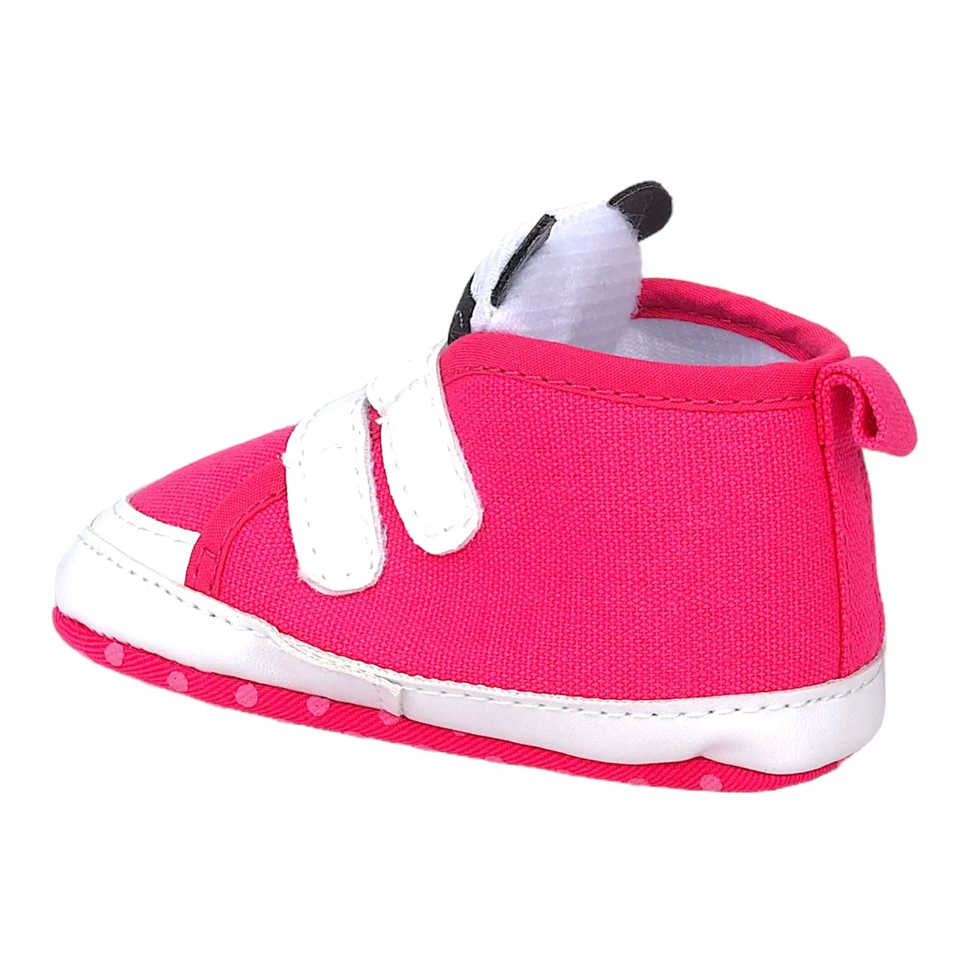 Baby Moo Cute Panda Velcro Anti-Skid Canvas Sneakers - Pink