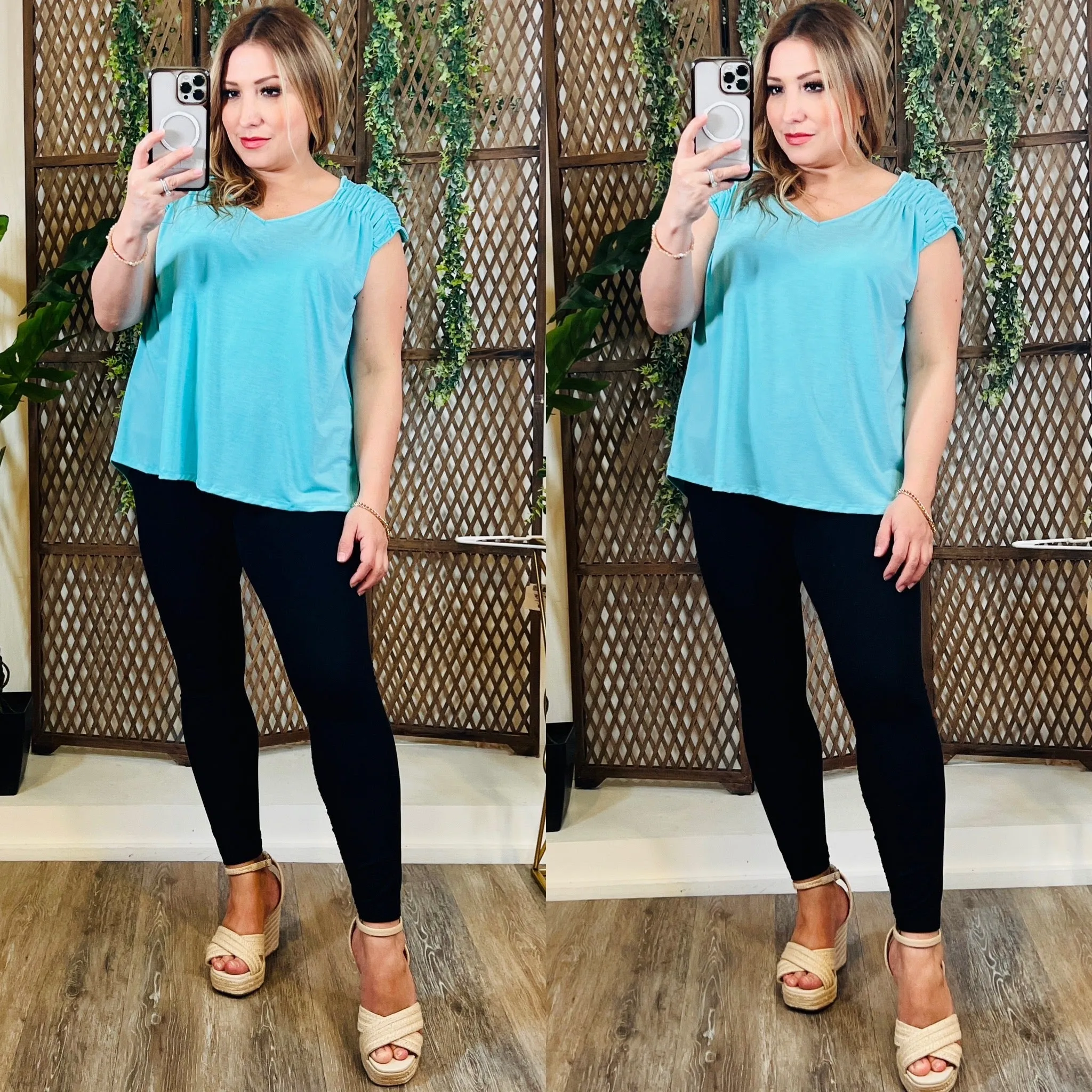 Blue Chic Detail Top