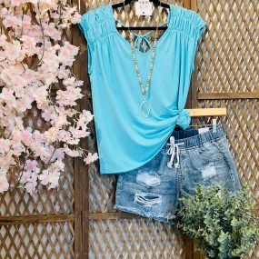 Blue Chic Detail Top