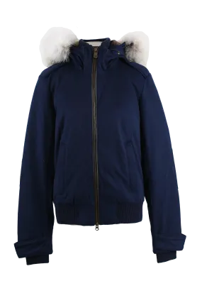 Branta Wool Bomber W/ Fur Hood - Loro Piana Storm System