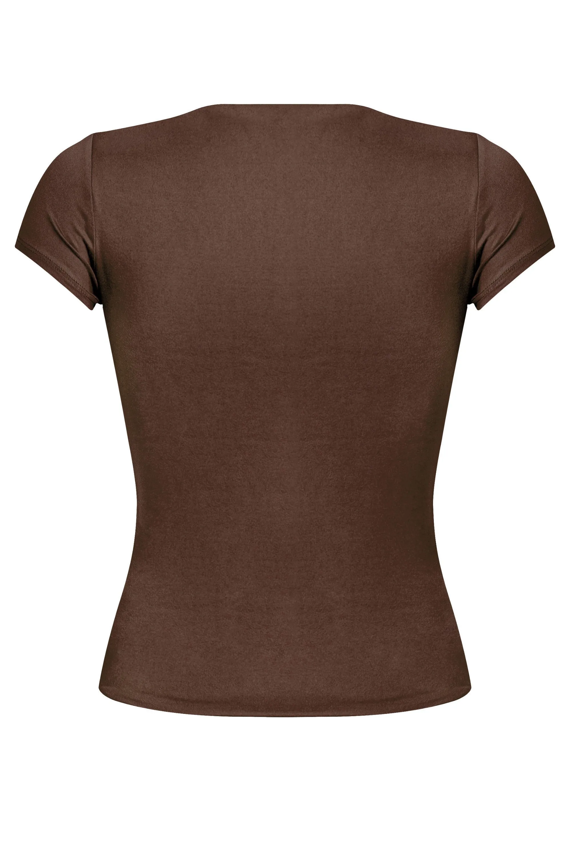 Cara Short Sleeve Top (Chocolate Brown)