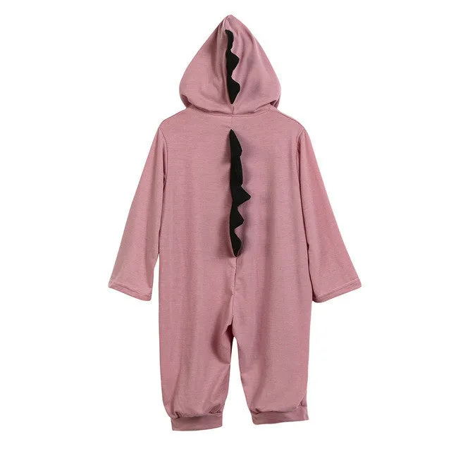 Cartoon Dinosaur Design Hooded Baby Rompers Newborn Clothing Cotton Long Sleeve Jumpsuits Boys Girls Outerwear Costume Baby Gift