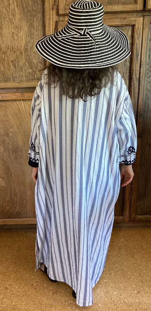 Cotton La Cera Caftan  Boho Hippie Chic Resort Wear Sml-5X One-of-a-Kind