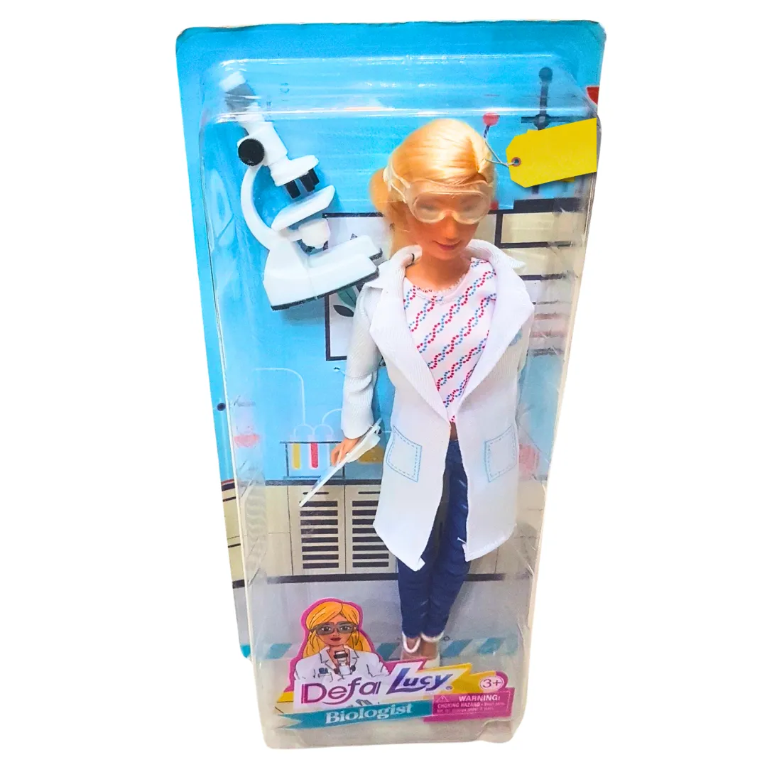 Defa Lucy Biologist Doll Playset – Science Doll with Lab Coat & Microscope – Inspiring Role-Play Toy for Kids (3 )