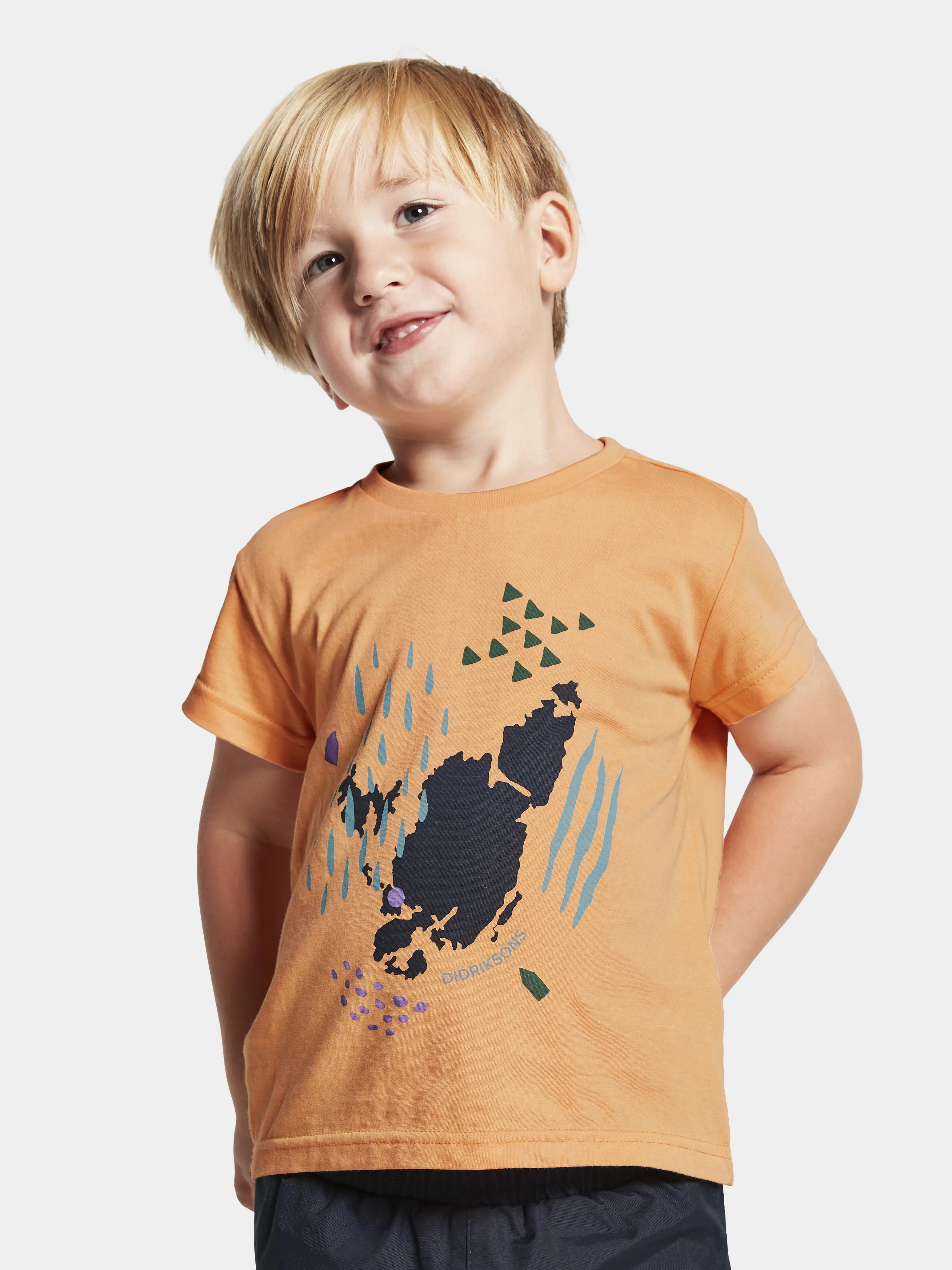Didriksons Kids&#x27; Mynta T-Shirt Papaya Orange | Buy Didriksons Kids&#x27; Mynta T-Shirt Papaya Orange here | Outnorth