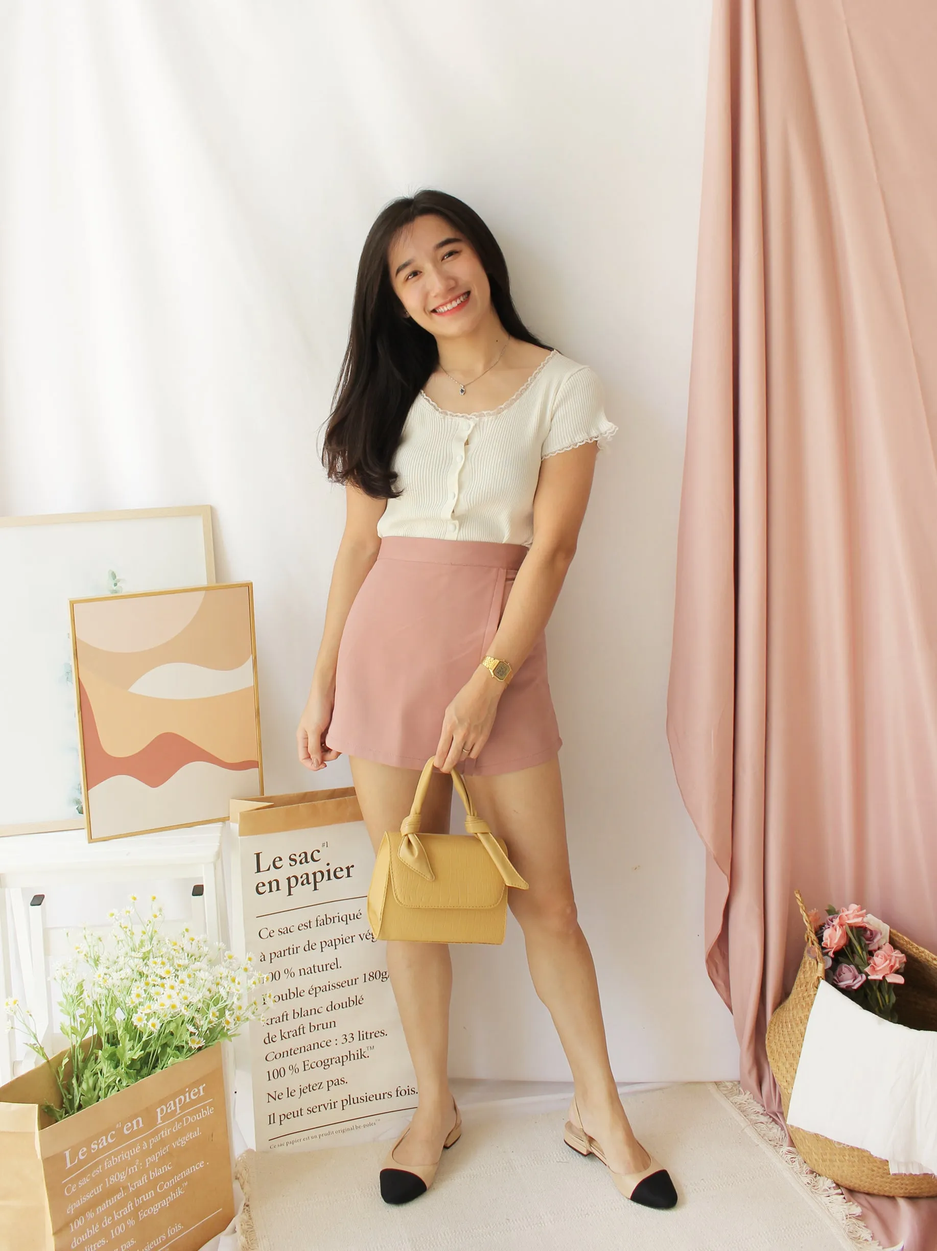 Eyelet Lace Button Top