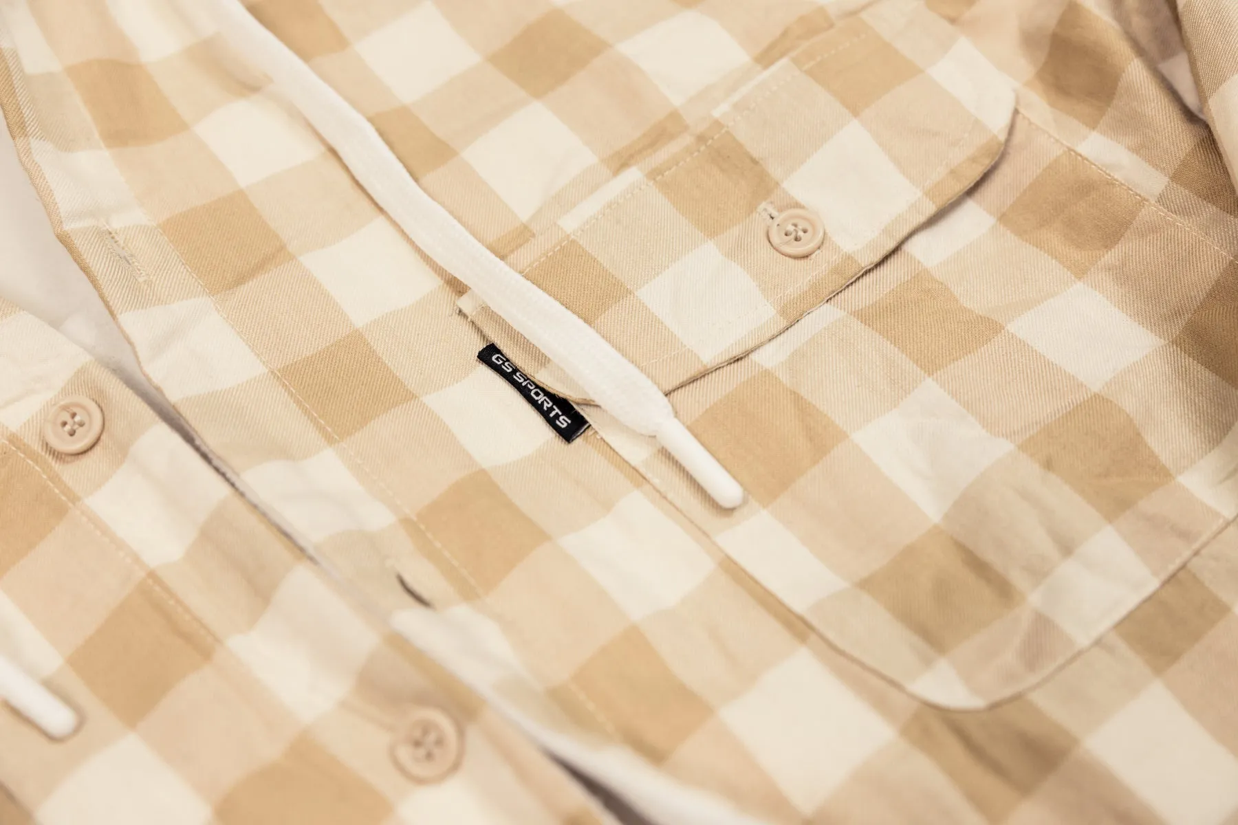 Flannel v2 Polar Fleece Lined Hoodie Jacket - Tan