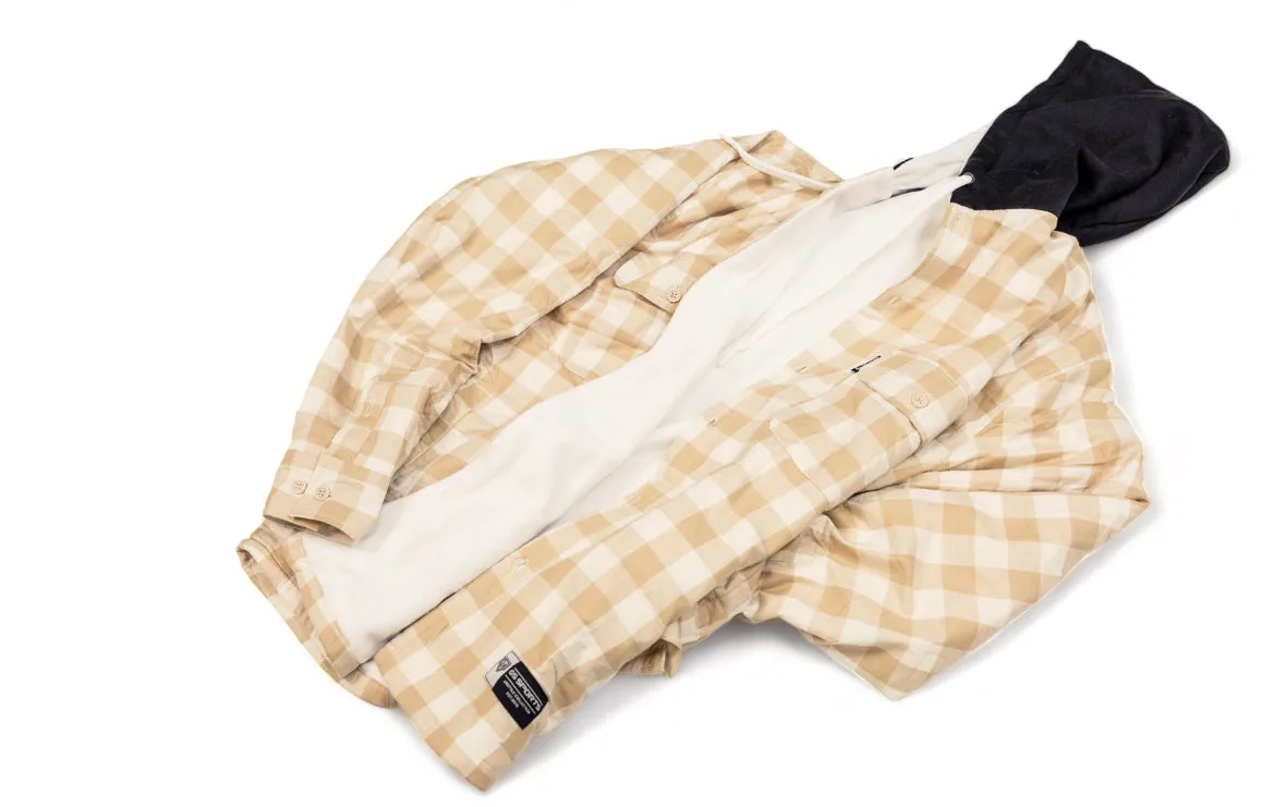 Flannel v2 Polar Fleece Lined Hoodie Jacket - Tan