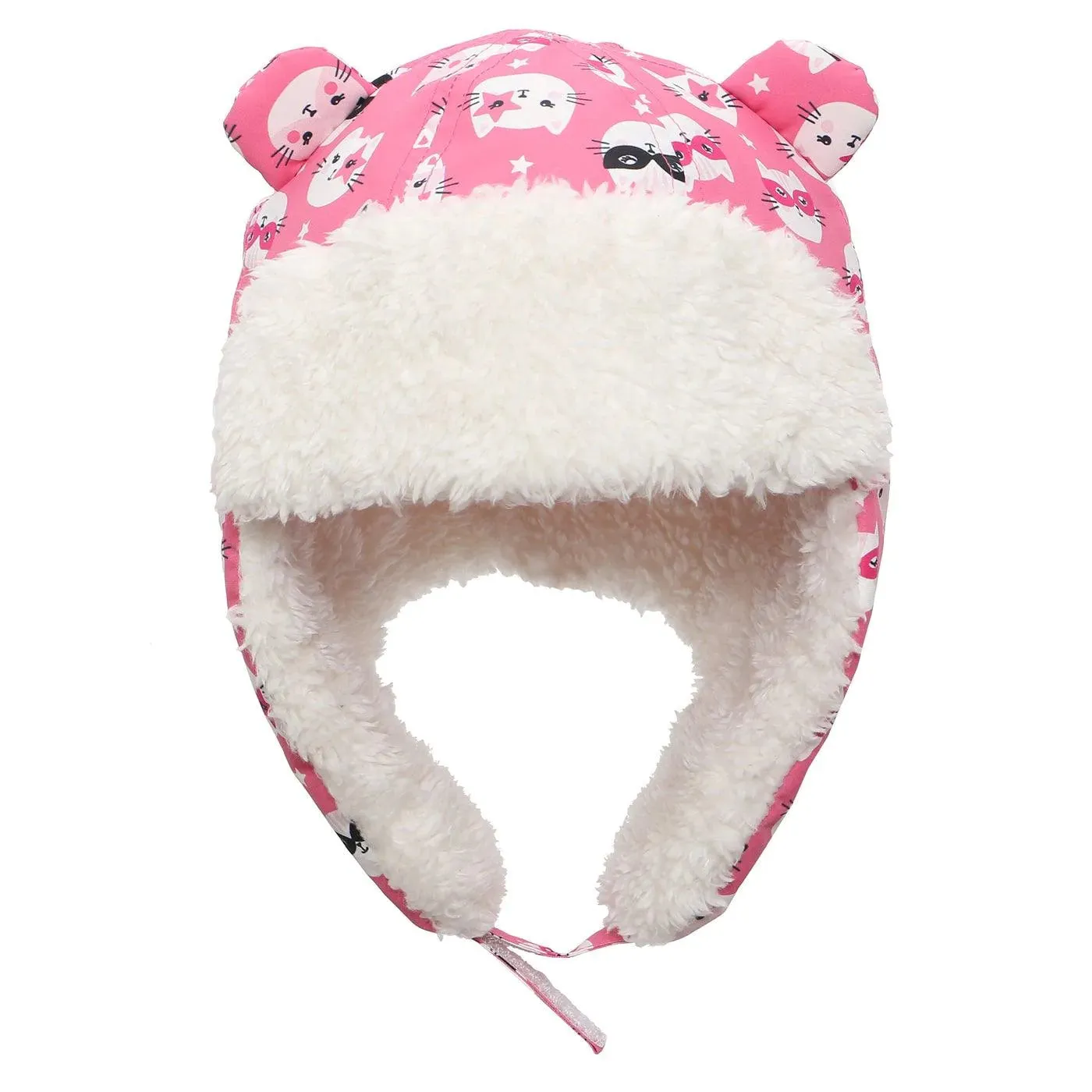 Flapjack Kids Water Repellent Trapper Hat - Cat Pink