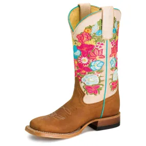 Girl's Macie Bean Honey Crazyhorse with Bleached Bone Top MK9161