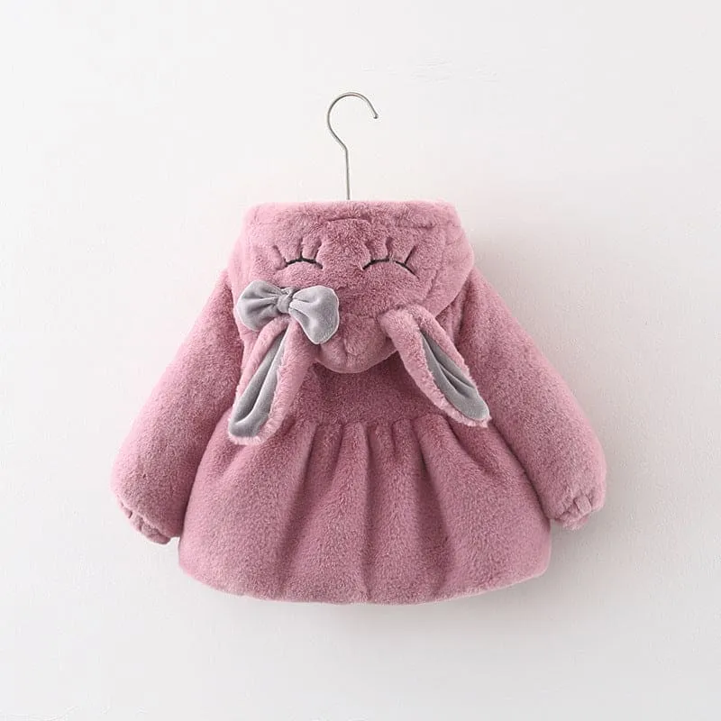 Girls Plush Coat With Stylist Purse
