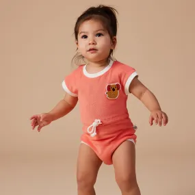 Goldie   Ace Koala Hug Terry Towelling Romper Melon