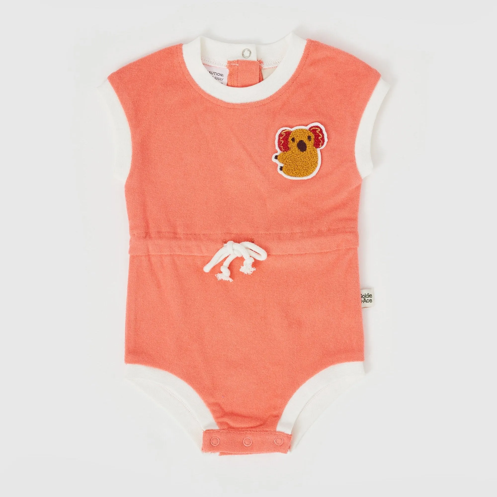 Goldie   Ace Koala Hug Terry Towelling Romper Melon