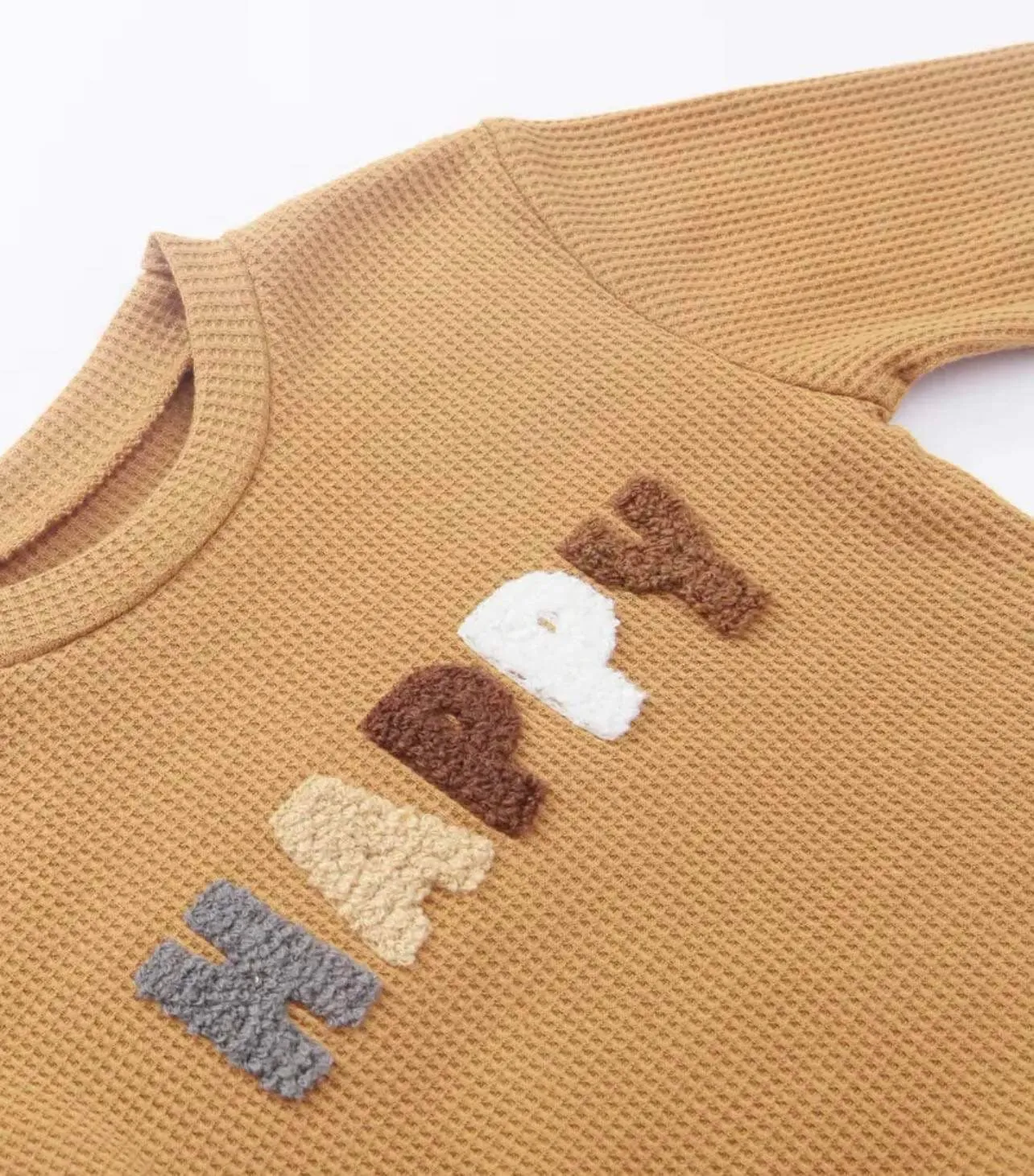 Happy Two Piece Long Sleeve Caramel Set