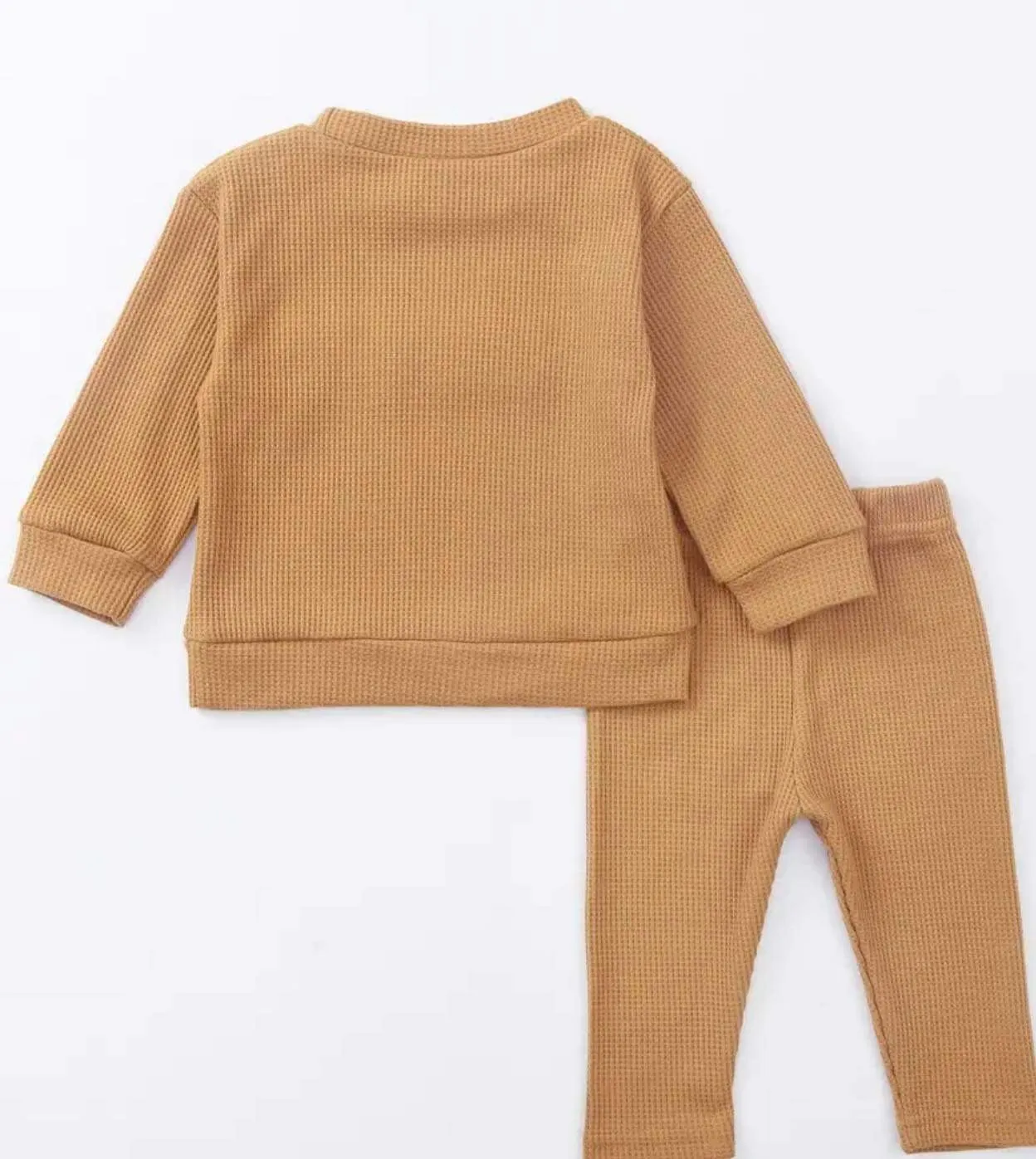 Happy Two Piece Long Sleeve Caramel Set