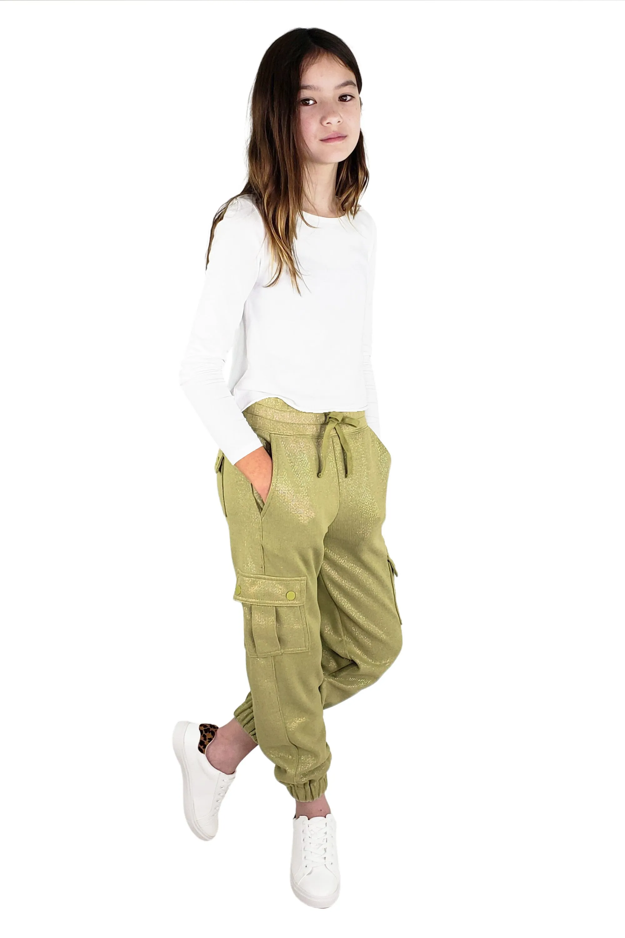 Iridescent Cargo Knit Jogger Pants