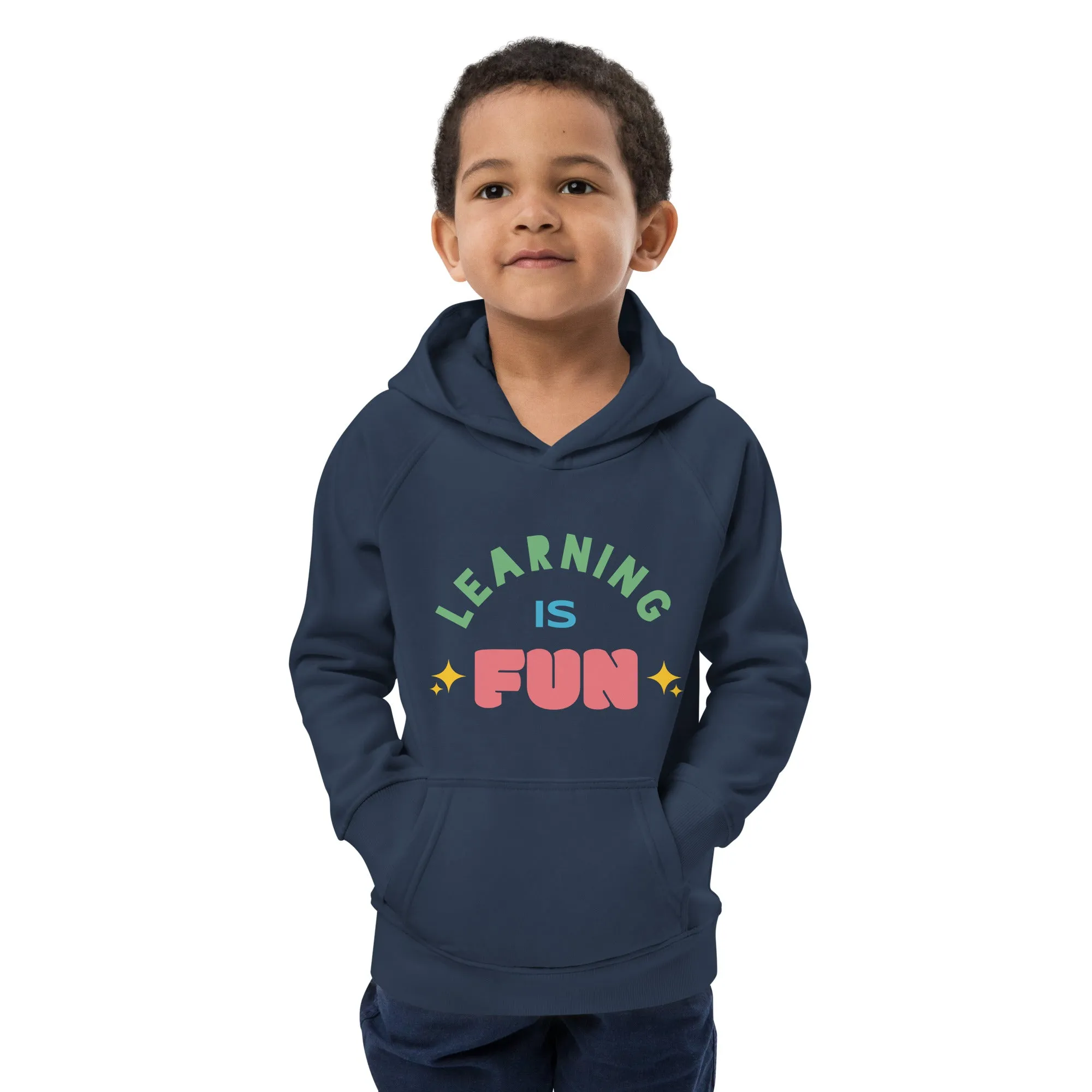 Kids eco hoodie learn is fun