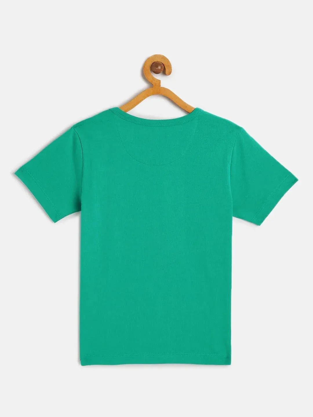 Kids Green Binocular Print Cotton T-shirt