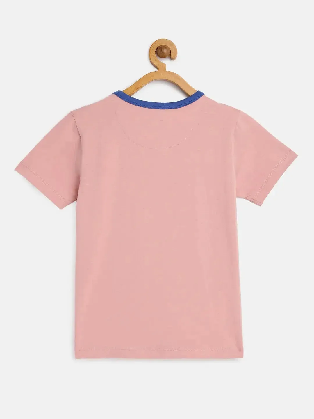 Kids Pink Jacket and Tie Print Cotton T-shirt
