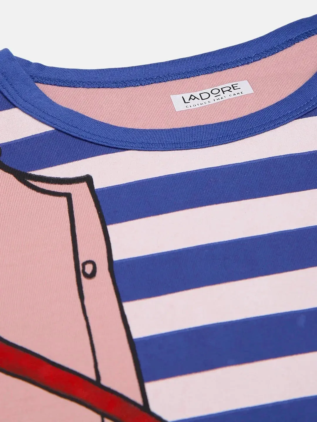 Kids Pink Jacket and Tie Print Cotton T-shirt