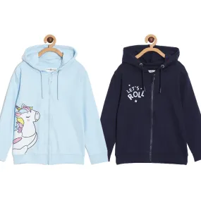 Kids Zipper Jacket of 2- Lets Roll & Cool Unicorn