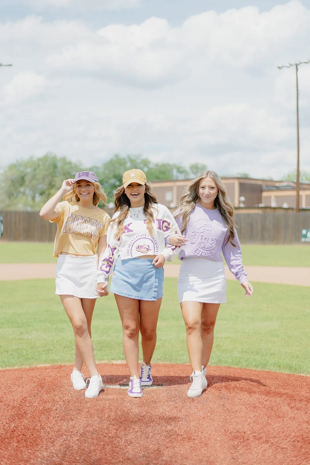 LSU Cropped Long Sleeve Crewneck
