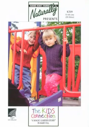 Naturally The Kids Connection Cable Crewneck Knitting Pattern #K509
