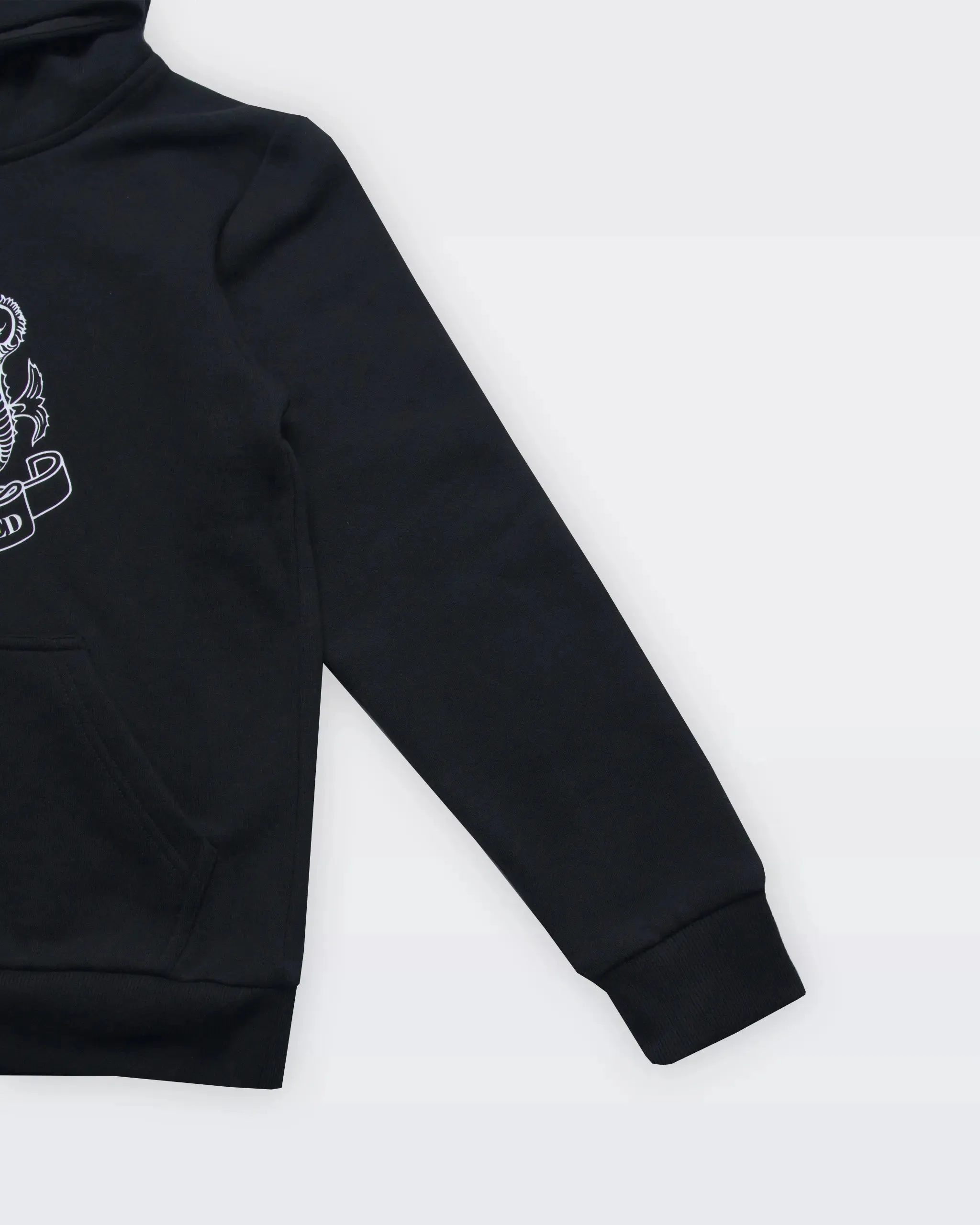 Newcastle United Girl's Black Terrace Large Crest Hoodie