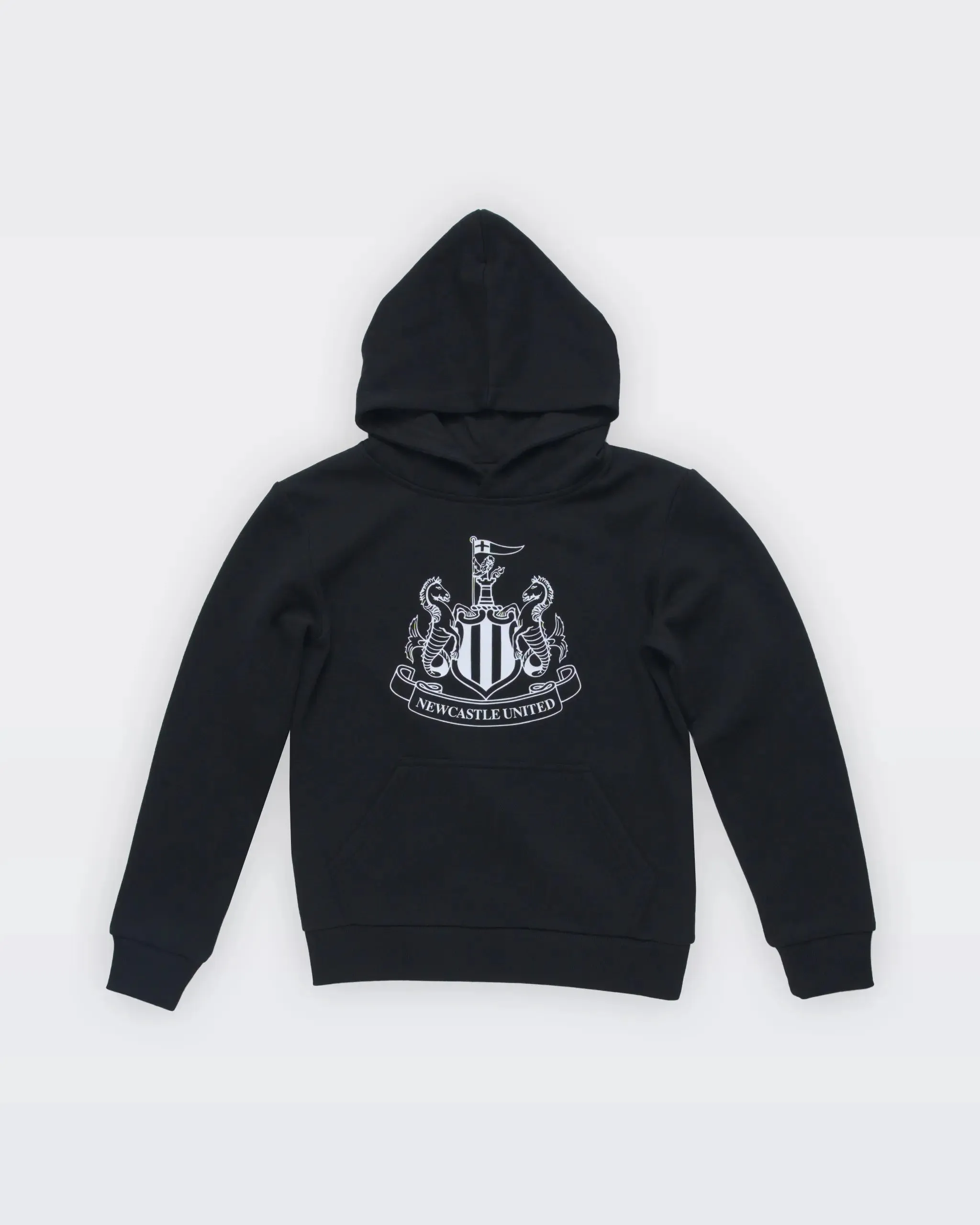Newcastle United Girl's Black Terrace Large Crest Hoodie