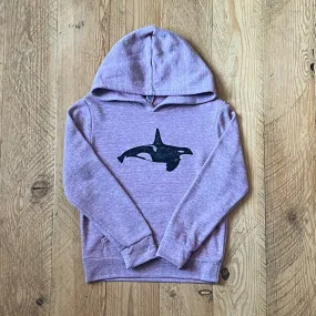 Orca Whale - Youth Triblend Fleece Hoodie (Purple)