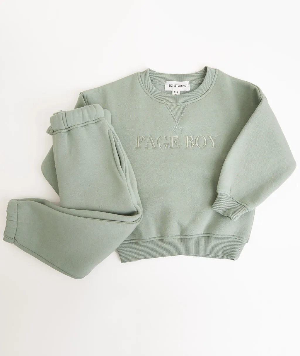 Page Boy Sweatshirt and Sweatpants Set - Junior - Sage
