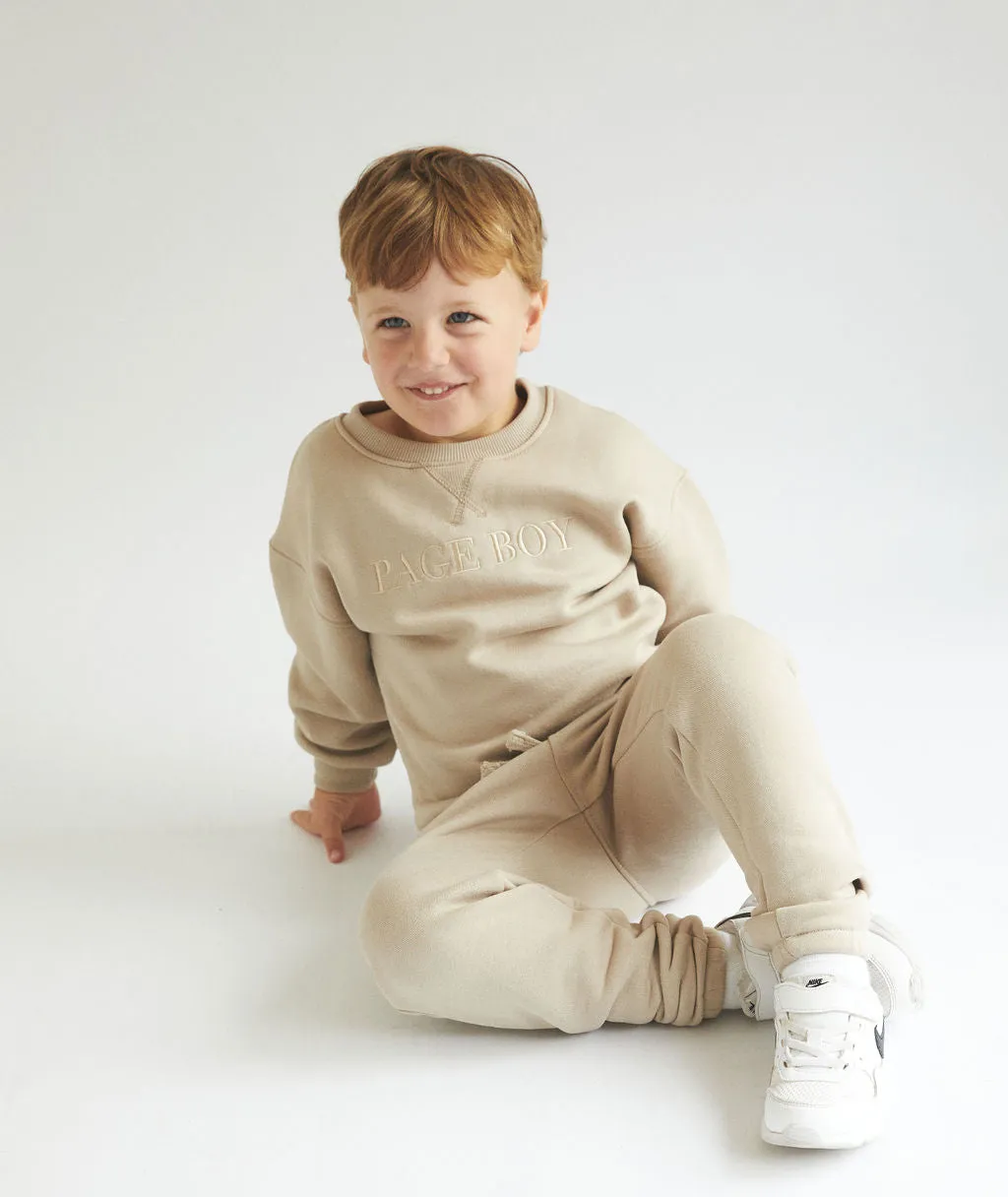 Page Boy Sweatshirt and Sweatpants Set - Junior - Stone