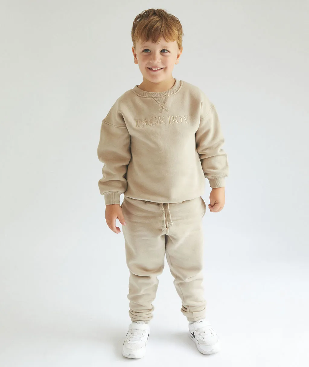 Page Boy Sweatshirt and Sweatpants Set - Junior - Stone
