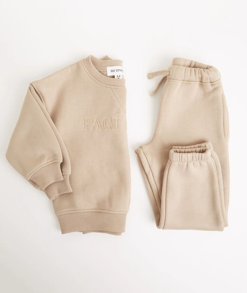 Page Boy Sweatshirt and Sweatpants Set - Junior - Stone