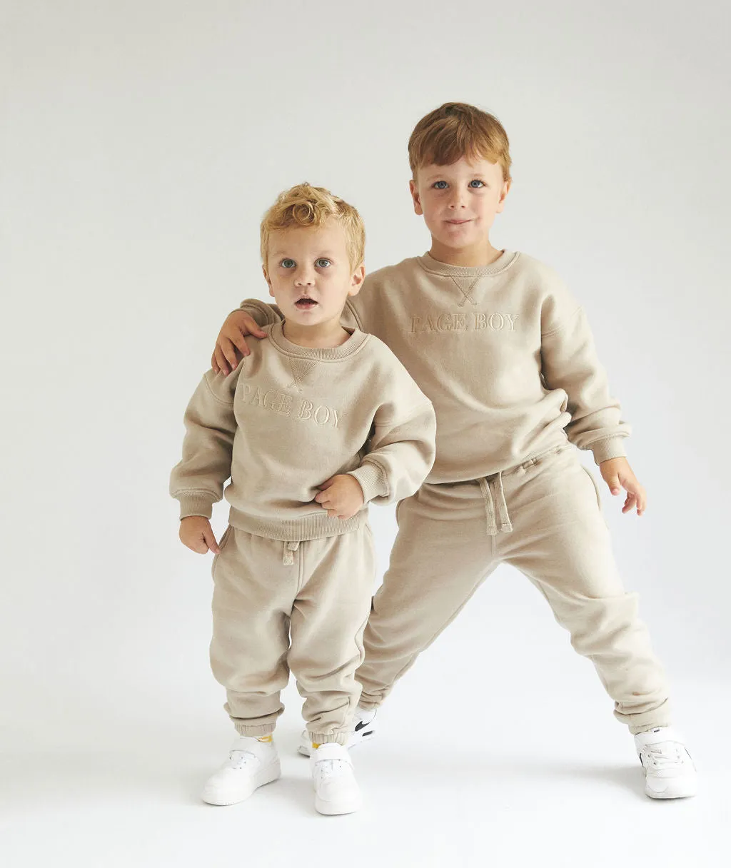 Page Boy Sweatshirt and Sweatpants Set - Junior - Stone