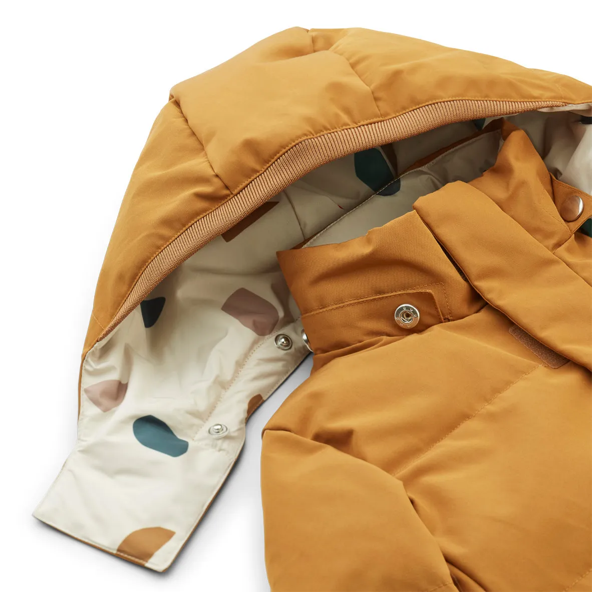 Paloma Reversible Down Puffer Coat - Golden / Geometric Foggy Mix - Last Size: 1 Year