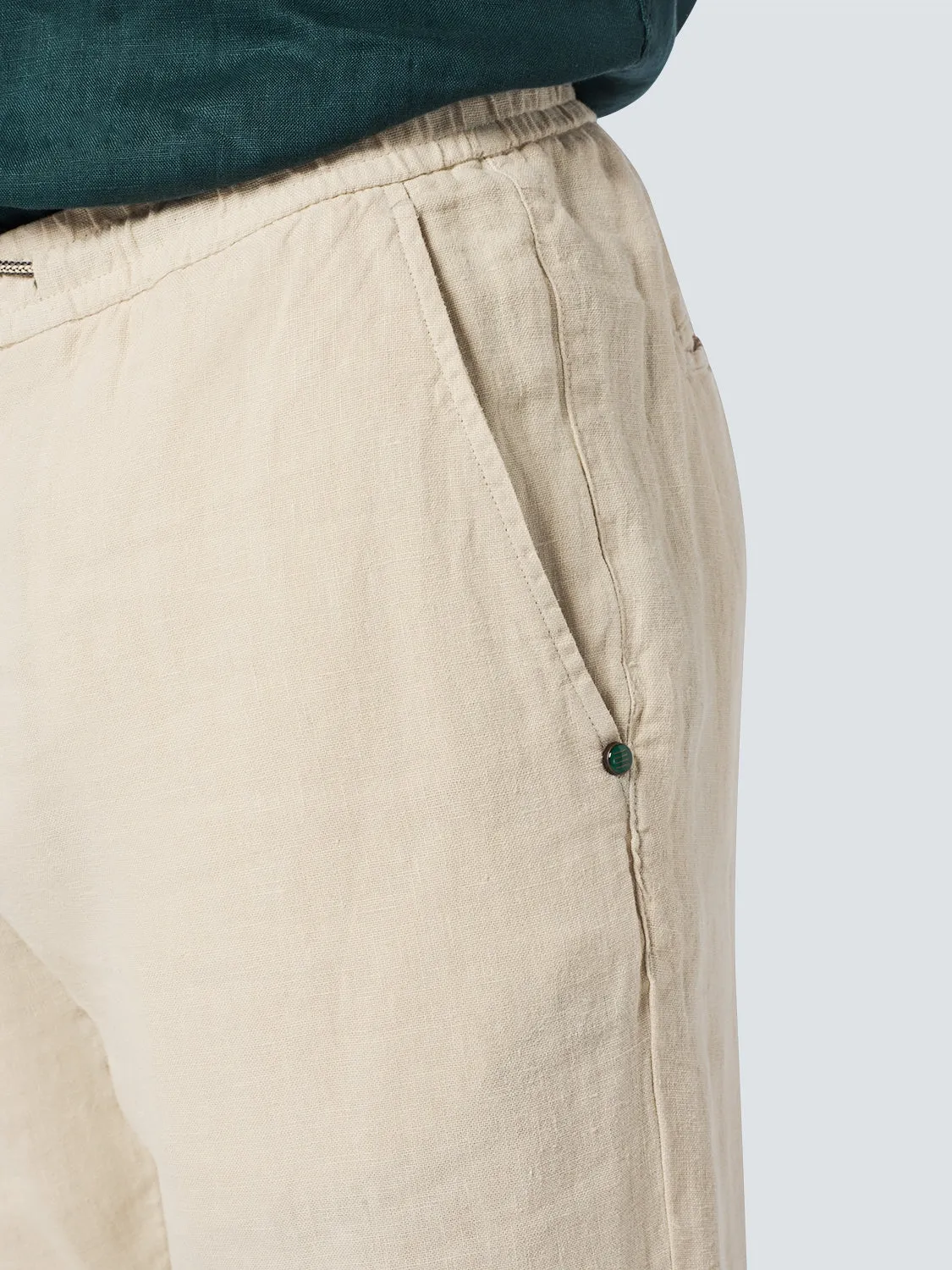 Pants Linen Garment Dyed | Cement