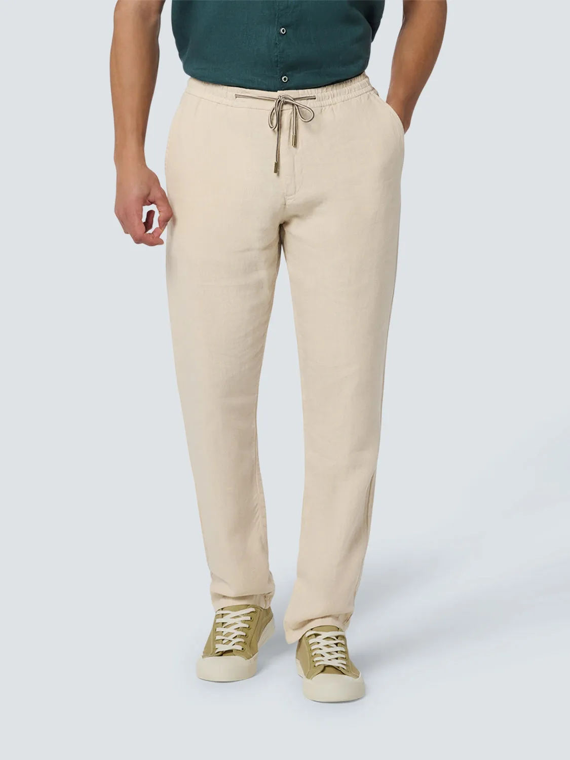 Pants Linen Garment Dyed | Cement