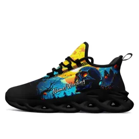Personalized Gothic Sneakers, Custom Skull Mesh Shoes, Comfortable Walk Shoes, Gym Shoes