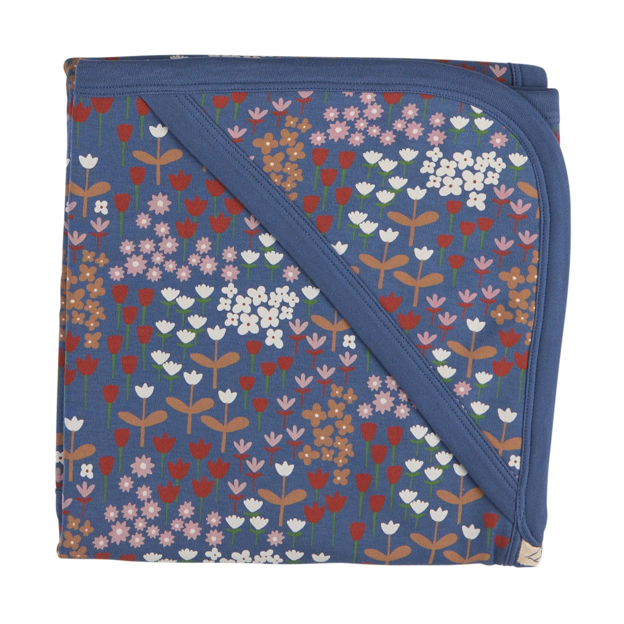 Pigeon Organics Hooded blanket (AOP), meadow - night blue