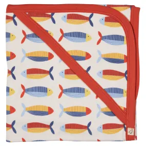 Pigeon Organics Hooded blanket, sardines