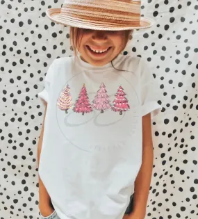 Pink Christmas Tree Shirt for Girl