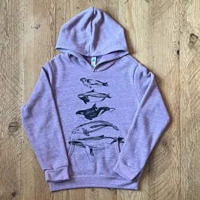 Salish Sea Mammals - Youth Triblend Fleece Hoodie (Purple)